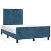 vidaXL Cadre de lit sans matelas bleu fonc&eacute; 120x190 cm velours