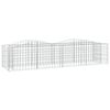 vidaXL Lit sur&eacute;lev&eacute; &agrave; gabions arqu&eacute; 200x50x50 cm Fer galvanis&eacute;