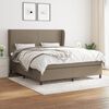 vidaXL Sommier &agrave; lattes de lit avec matelas Taupe 180x200 cm Tissu