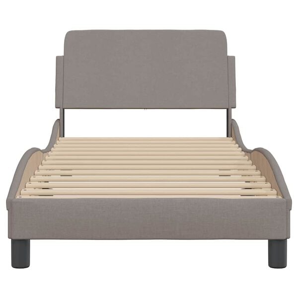vidaXL Cadre de lit avec t&ecirc;te de lit Dover taupe 80x200cm tissu