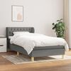 vidaXL Sommier &agrave; lattes de lit avec matelas Gris fonc&eacute; 100x200cm Tissu