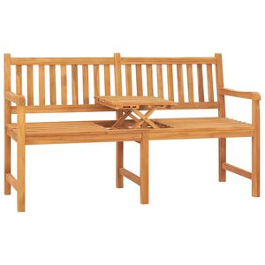 vidaXL Banc de jardin 3 places avec table 150 cm bois de teck massif