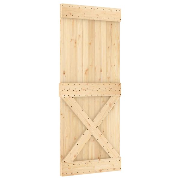 vidaXL Porte coulissante et kit de quincaillerie 100x210 cm pin massif