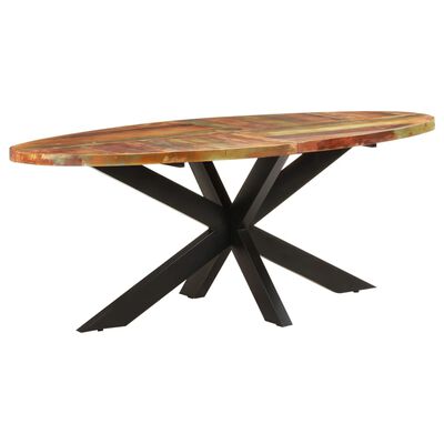 vidaXL Table à dîner ovale 200x100x75 cm Bois de récupération solide