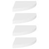 vidaXL Étagères d'angle flottantes 4 pcs blanc 35x35x3,8 cm MDF