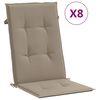 vidaXL Chaises de jardin inclinables et coussins lot de 8 teck solide