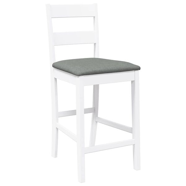 vidaXL Tabourets de bar avec coussins 2 pcs blanc bois massif d'hévéa