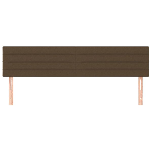 vidaXL T&ecirc;tes de lit Marron fonc&eacute; 160 x 5 x 78/88 cm Tissu