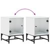 vidaXL Table de chevet avec porte en verre blanc 35x37x50 cm