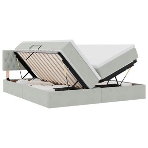 vidaXL Lit de Rangement avec matelas Gris clair 90 x 200 cm
