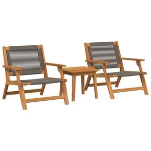 vidaXL Chaises de jardin avec table 3 pcs Gris Bois d'Acacia Massif