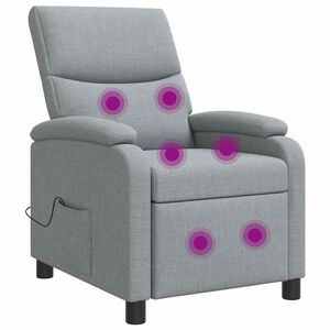 vidaXL Fauteuil de massage inclinable Gris clair Tissu