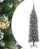 vidaXL Arbre de No&euml;l artificiel slim Vert et blanc 120 cm