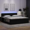 vidaXL Lit ottoman avec matelas & LED Noir 160x200cm similicuir