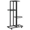 vidaXL Jardini&egrave;re &agrave; 4 niveaux avec roues 44x23x80 cm Noir Fer