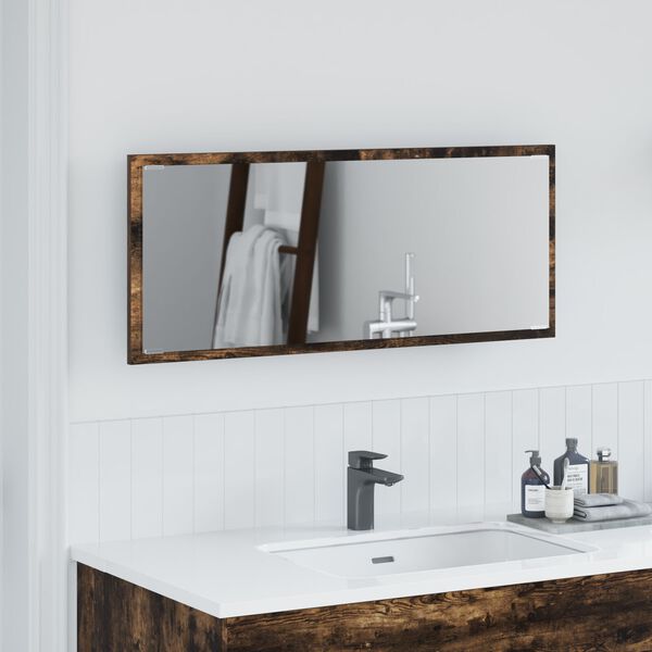 vidaXL Miroir Ch&ecirc;ne fum&eacute; 90 x 8.5 x 37 cm Bois d'ing&eacute;nierie