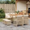 vidaXL Ensemble &agrave; manger de jardin et coussins 9 pcs beige Poly rotin
