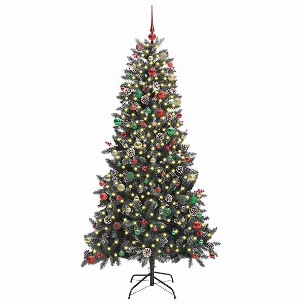 vidaXL Sapin de No&euml;l artificiel Vert 210 cm PVC, plastique et acier