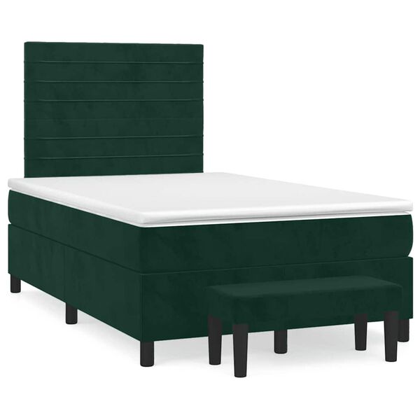 vidaXL Sommier &agrave; lattes de lit avec matelas vert fonc&eacute; 120x190 cm