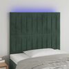 vidaXL T&ecirc;te de lit &agrave; LED Vert fonc&eacute; 80x5x118/128 cm Velours