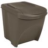 vidaXL Poubelles &agrave; ordures empilables 3 pcs Gris 75 L Polypropyl&egrave;ne
