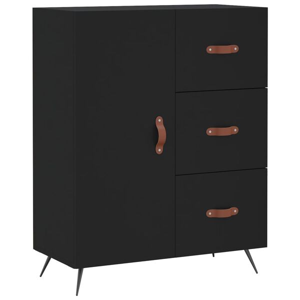 vidaXL Buffet noir 69,5x34x90 cm bois d'ing&eacute;nierie