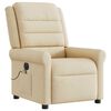 vidaXL Fauteuil inclinable de massage &eacute;lectrique cr&egrave;me tissu