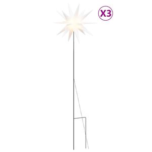 vidaXL Lumières de Noël avec piquets 3 pcs LED pliable blanc 35 cm