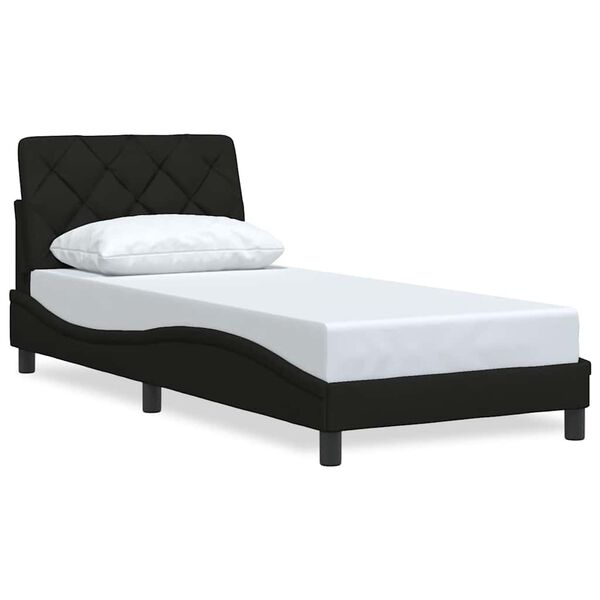 vidaXL Cadre de lit sans matelas noir 90x200 cm tissu