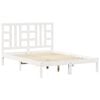 vidaXL Cadre de lit sans matelas blanc 135x190 cm bois massif
