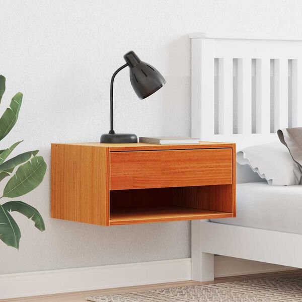 vidaXL Table de chevet avec tiroir 2 pcs Brun cire 50 x 32,5 x 24 cm