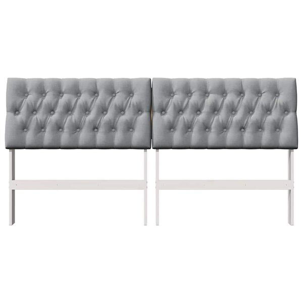 vidaXL Tête de lit capitonnée Gris clair 180 cm Pin massif