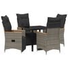 vidaXL Ensemble de salle &agrave; manger pour jardin 5 pc Gris polyrotin