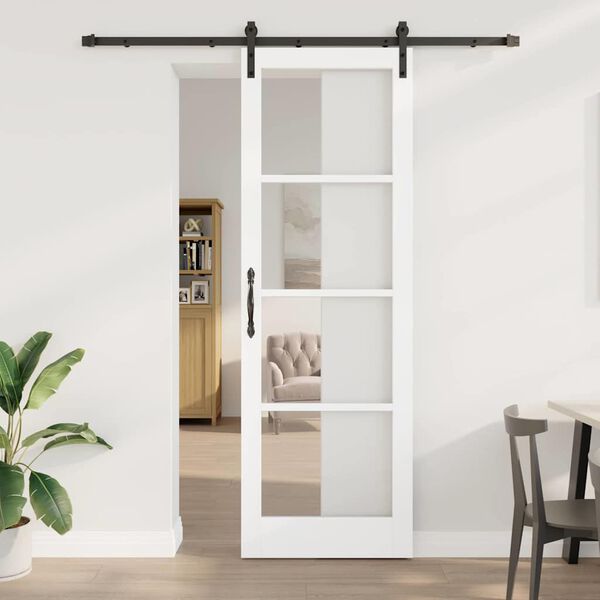 vidaXL Porte coulissante ORKDAL Blanc et Noir 78 x 232 cm