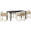 vidaXL Ensemble de salle &agrave; manger pour jardin 5 pcs Beige polyrotin
