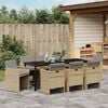 vidaXL Ensemble de salle &agrave; manger pour jardin 9 pcs Beige polyrotin