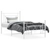 vidaXL Cadre de lit métal sans matelas et pied de lit blanc 100x190 cm