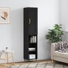 vidaXL Buffet haut Noir 34,5x34x180 cm Bois d'ing&eacute;nierie