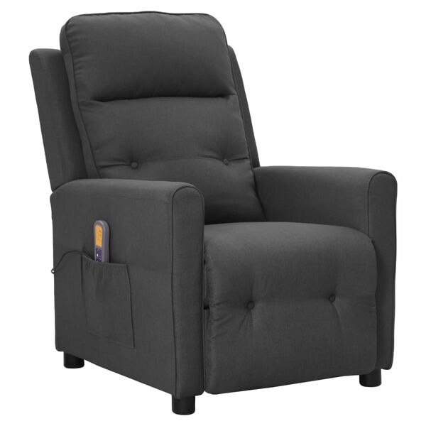 vidaXL Fauteuil de massage inclinable Gris foncé Tissu