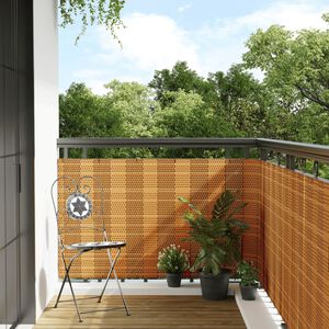 vidaXL Paravent de balcon marron clair 300x80 cm r&eacute;sine tress&eacute;e