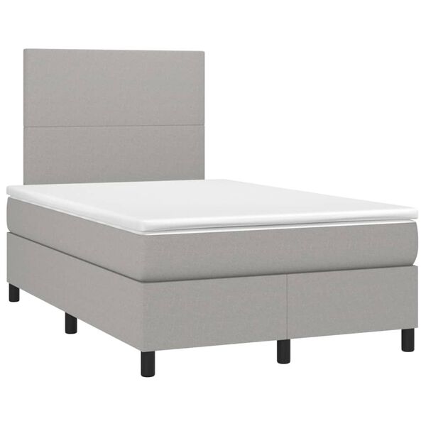 vidaXL Sommier &agrave; lattes de lit avec matelas Gris clair 120x200cm Tissu
