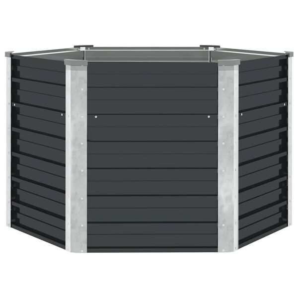 vidaXL Lit surélevé de jardin Anthracite 129x129x77 cm Acier galvanisé