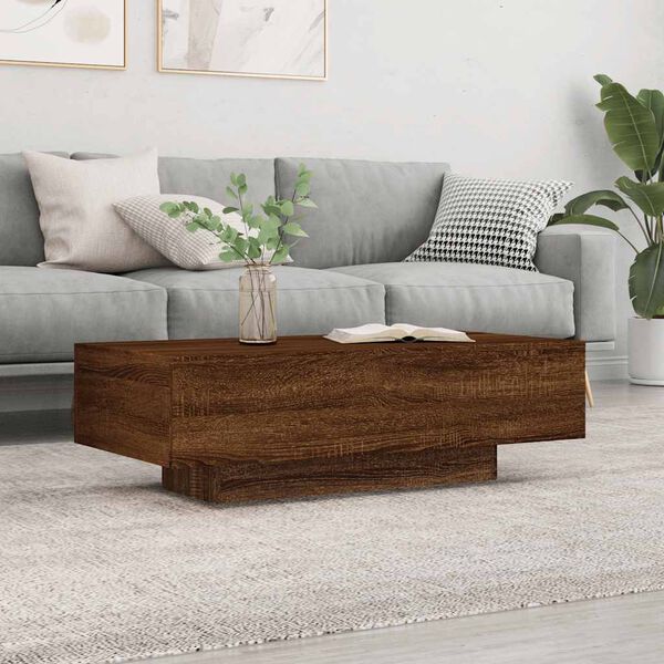 vidaXL Table basse ch&ecirc;ne marron 100x49,5x31 cm bois d'ing&eacute;nierie