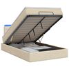 vidaXL Lit coffre avec matelas et LED Cr&egrave;me 120 x 190 cm Tissu