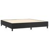 vidaXL Sommier &agrave; lattes de lit avec matelas Noir 200x200 cm Similicuir