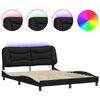 vidaXL Cadre de lit avec LED sans matelas Hvar noir blanc 152x203 cm