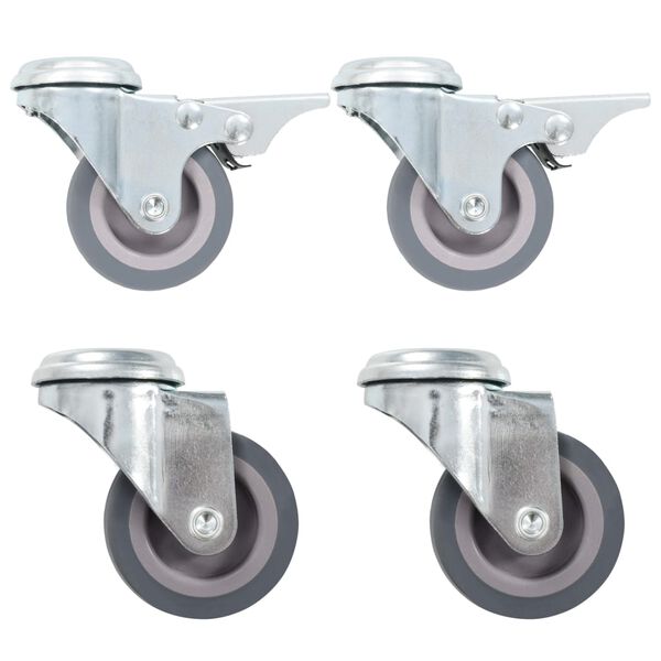 vidaXL 4 pcs Roulettes pivotantes &agrave; trou de boulon 50 mm
