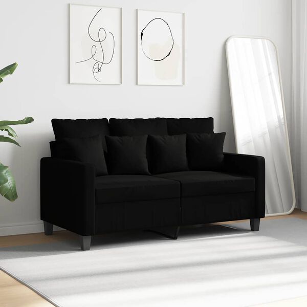 vidaXL Canap&eacute; &agrave; 2 places Noir 120 cm Tissu