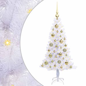 vidaXL Sapin de No&euml;l artificiel avec 150 LED Blanc 120 cm PVC et Acier
