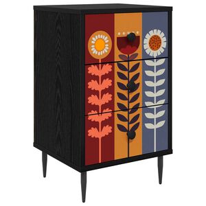 vidaXL Table de chevet ESSEN Ch&ecirc;ne noir 36 x 33 x 61 cm